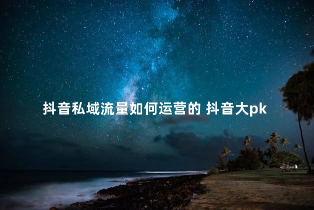 抖音私域流量如何运营的 抖音大pk